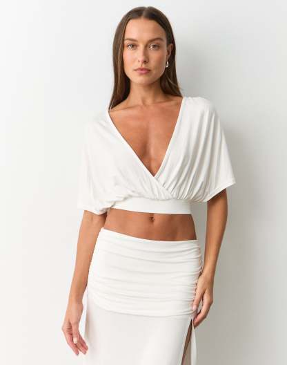 V Neck Cross Front Top