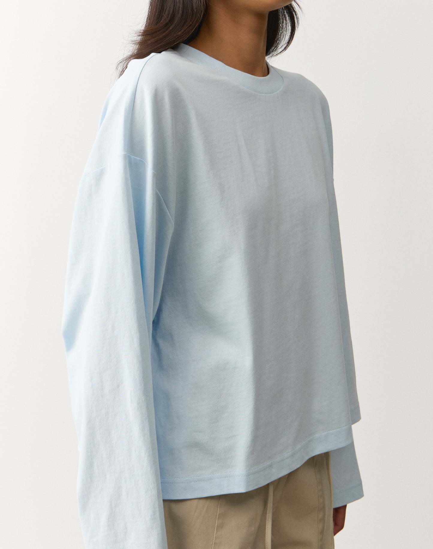 Cotton Boxy Long Sleeve Top