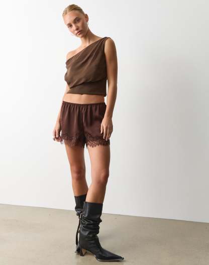 Chiffon Off Shoulder Cinched Top