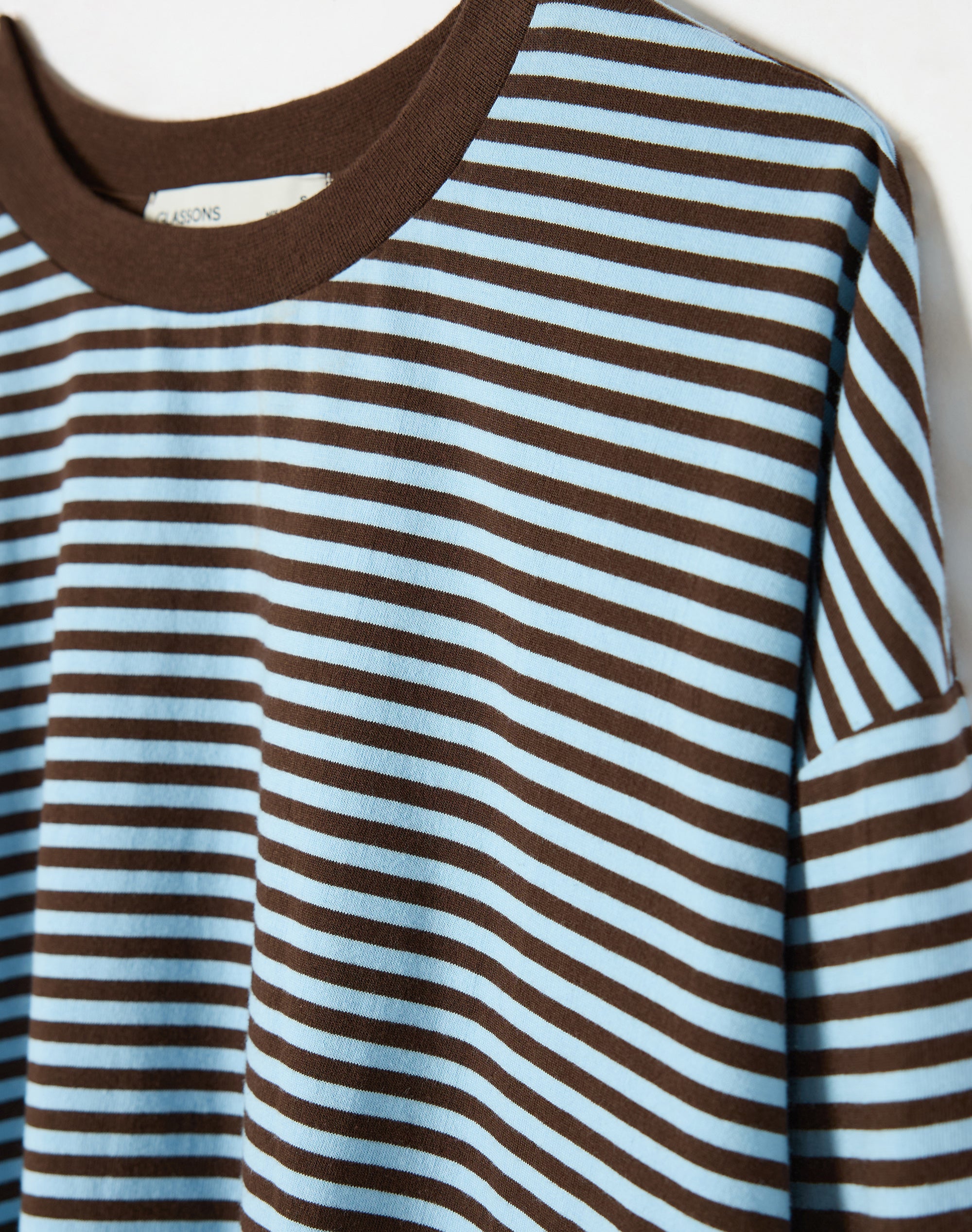 Stripe Cotton Boxy Long Sleeve Top