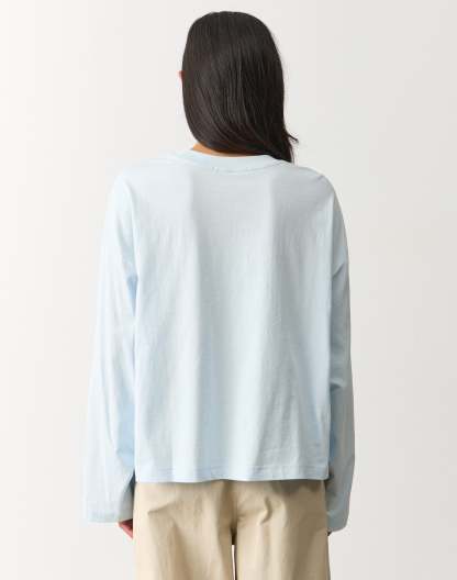 Cotton Boxy Long Sleeve Top