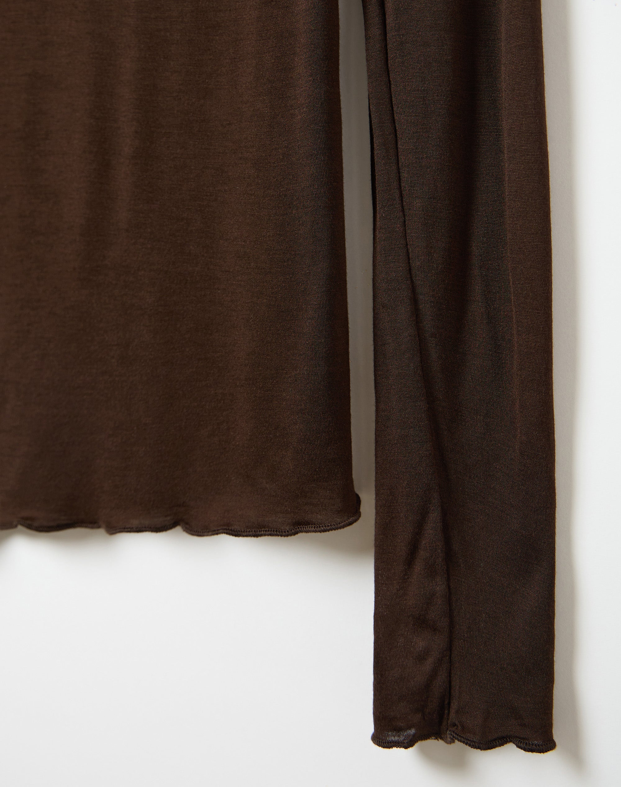 Sheer Boat Neck Long Sleeve Top