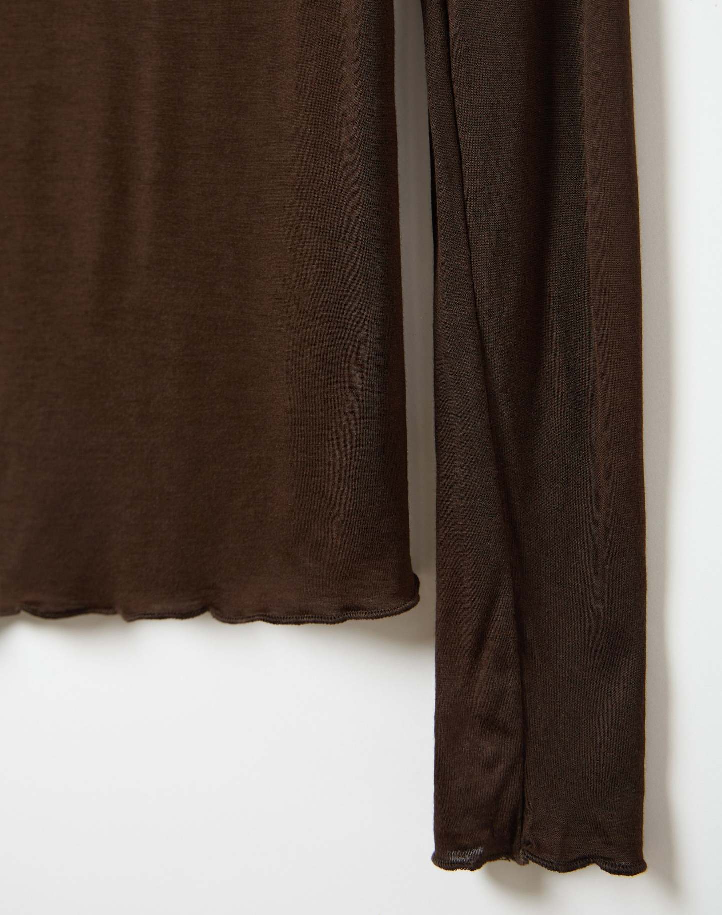Sheer Boat Neck Long Sleeve Top