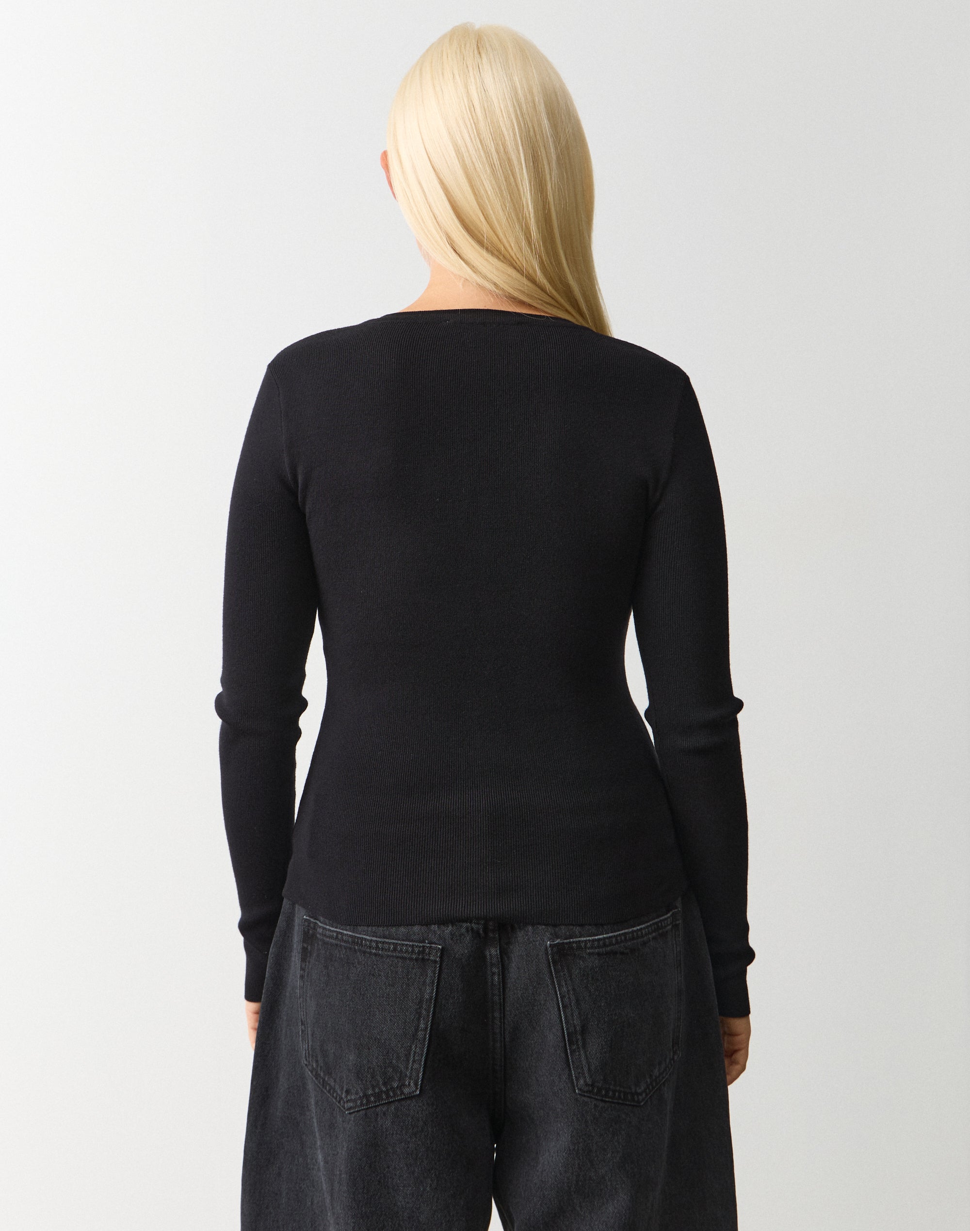 Rib Button Up Knit Cardigan