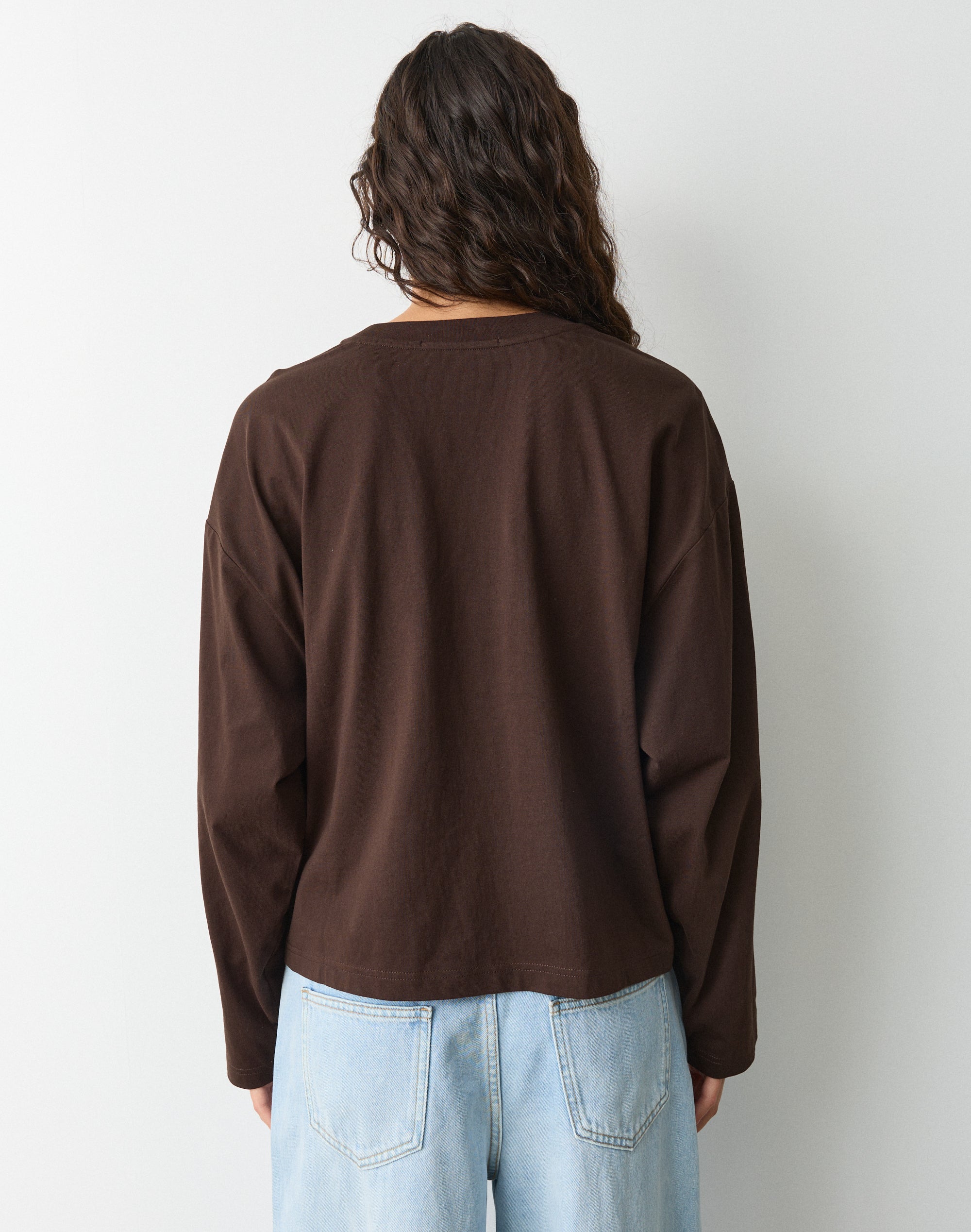 Cotton Boxy Long Sleeve Top