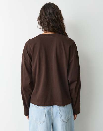 Cotton Boxy Long Sleeve Top