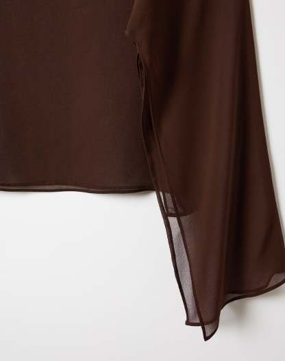 Chiffon Sheer Long Sleeve Blouse