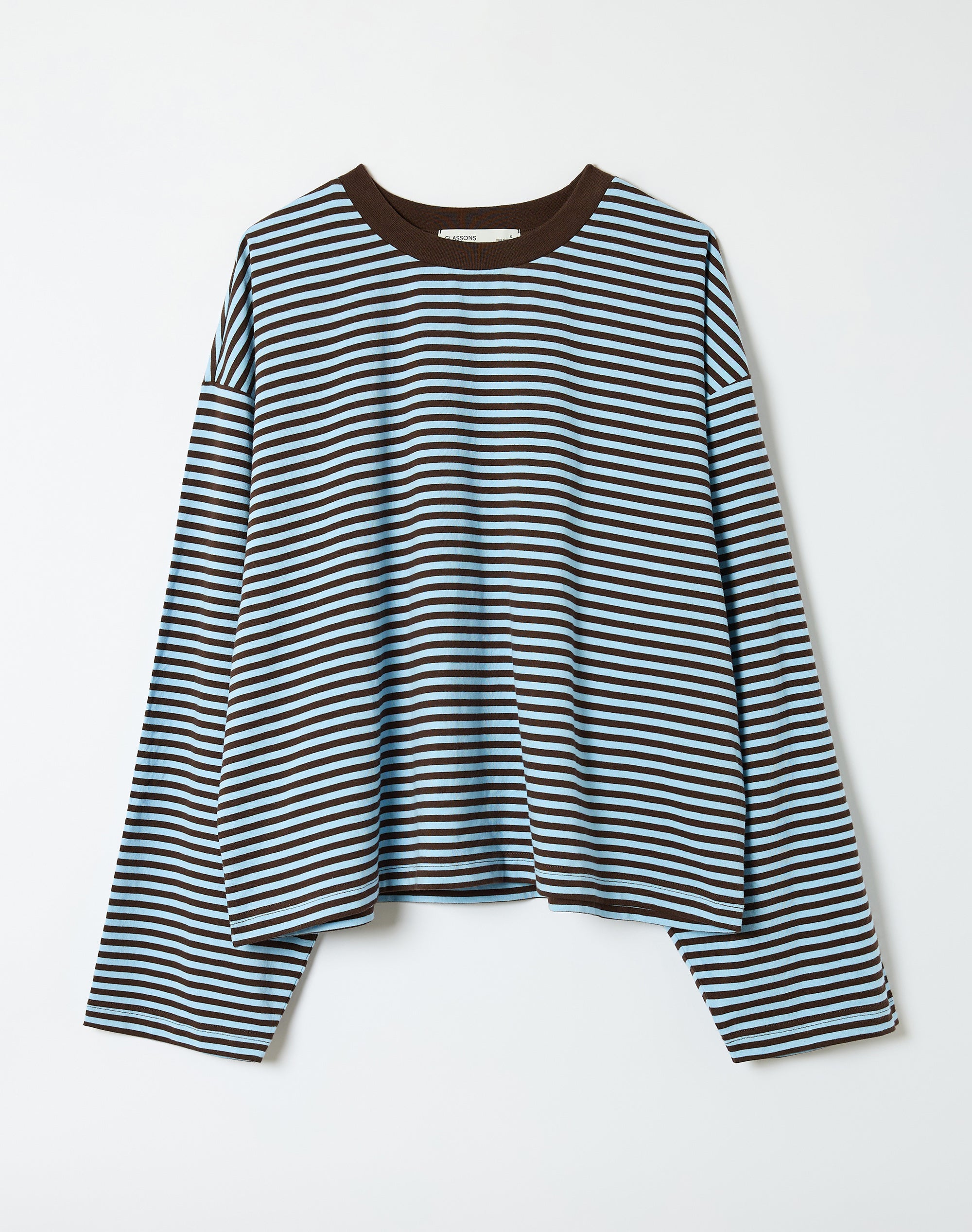 Stripe Cotton Boxy Long Sleeve Top