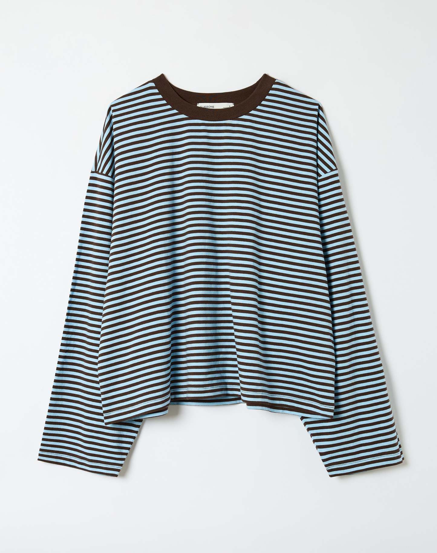 Stripe Cotton Boxy Long Sleeve Top
