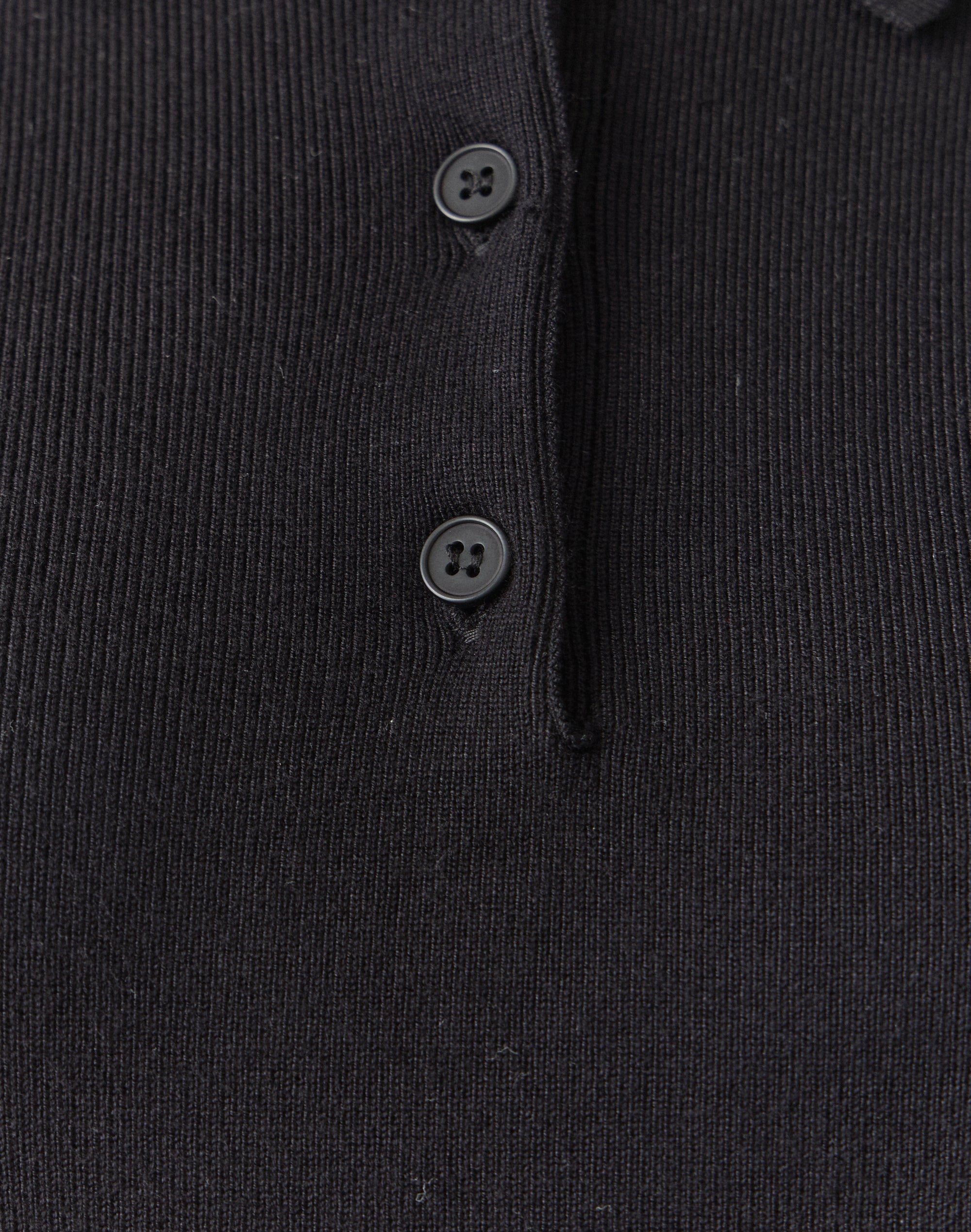 Knit Rib Waist Polo Top