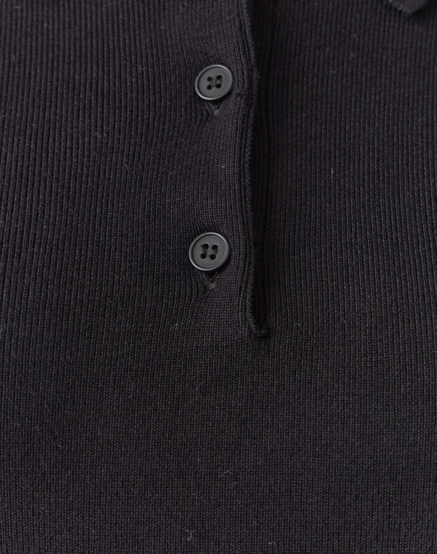 Knit Rib Waist Polo Top