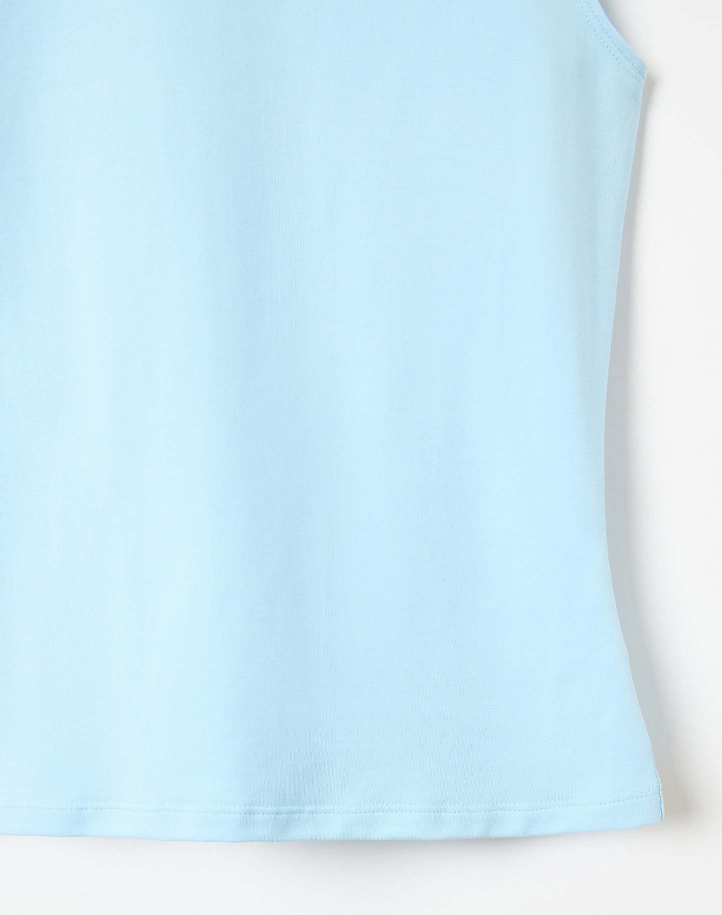 Cotton High Boat Neck Fitted Tank