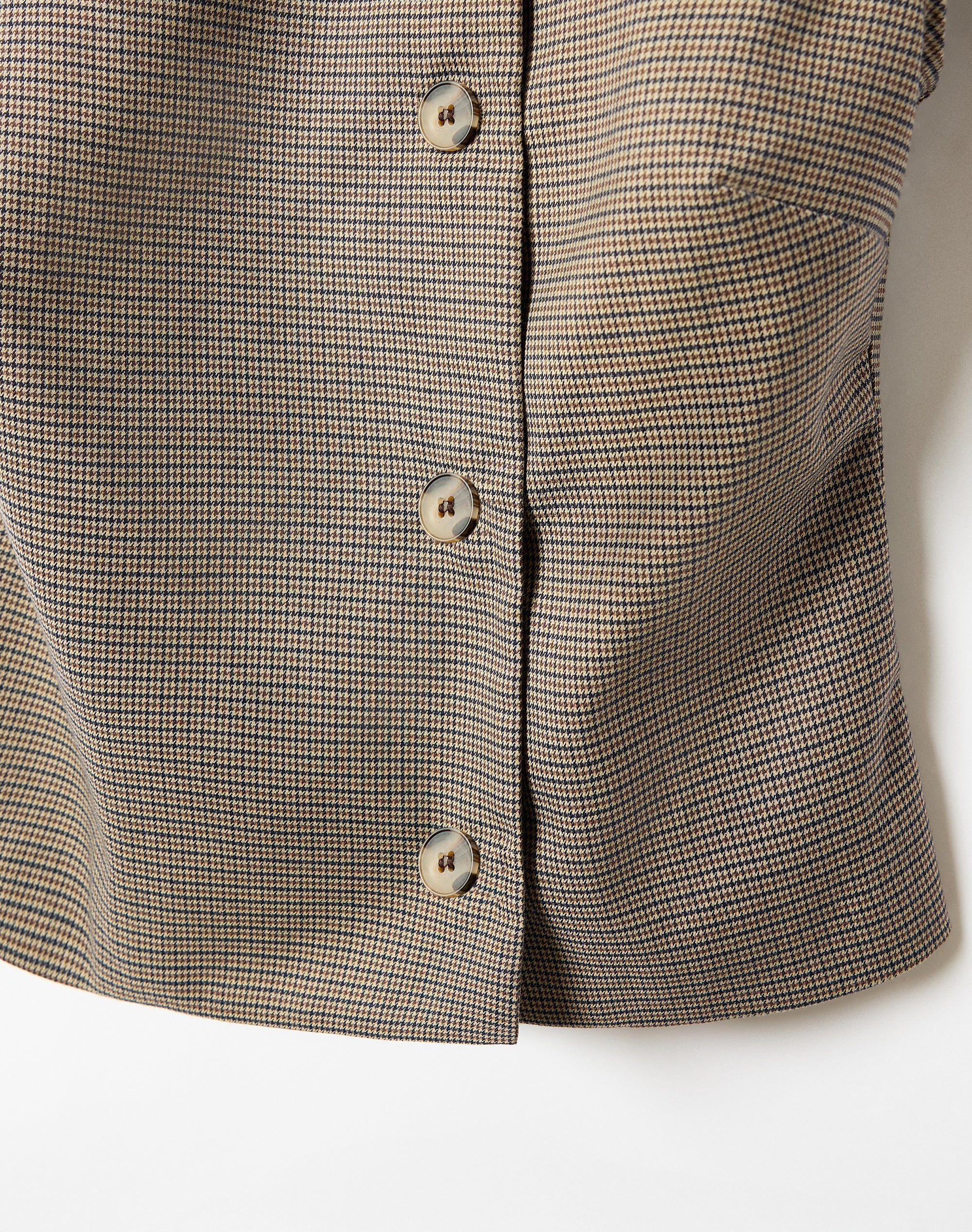 Funnel Neck Button Up Blouse