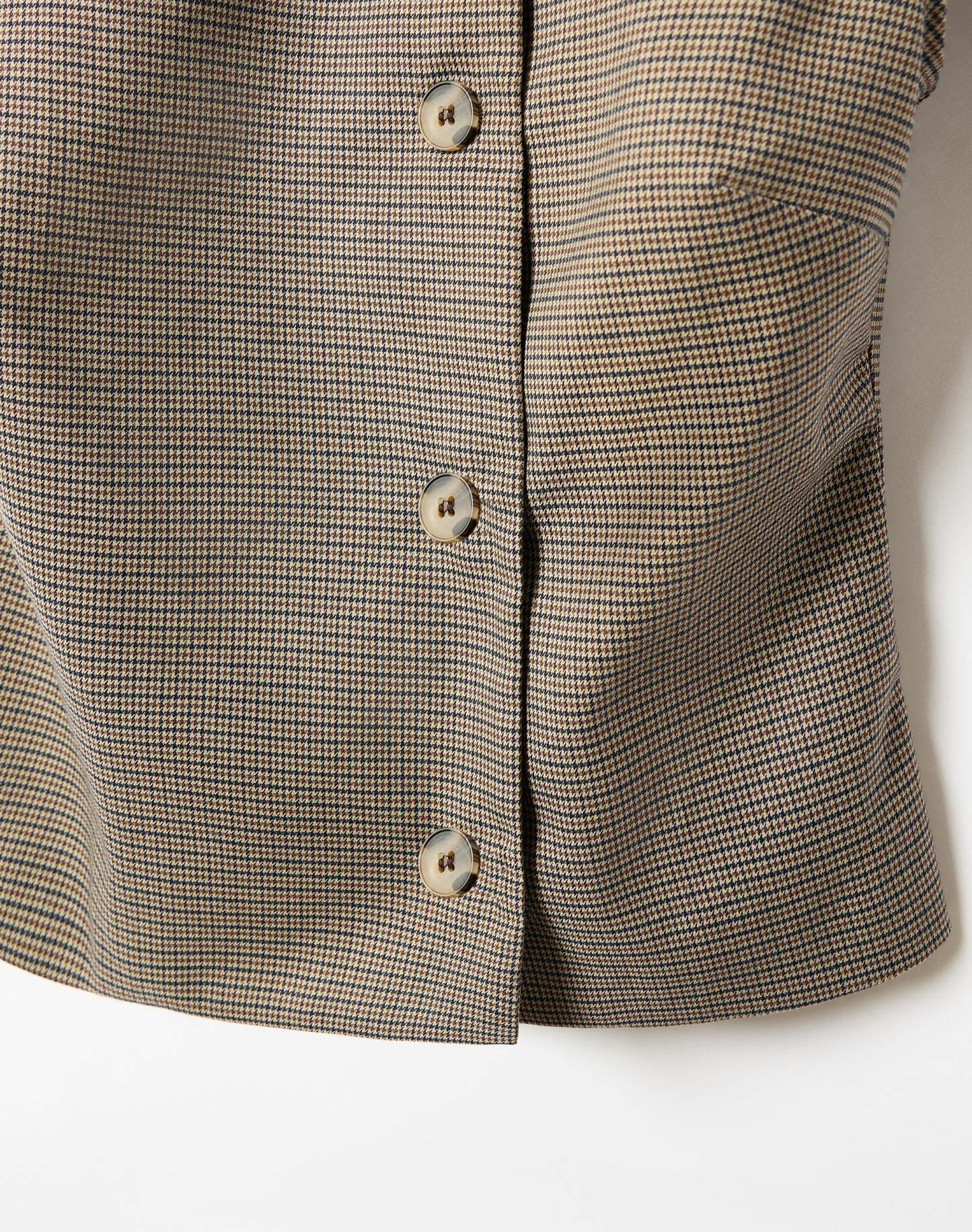 Funnel Neck Button Up Blouse