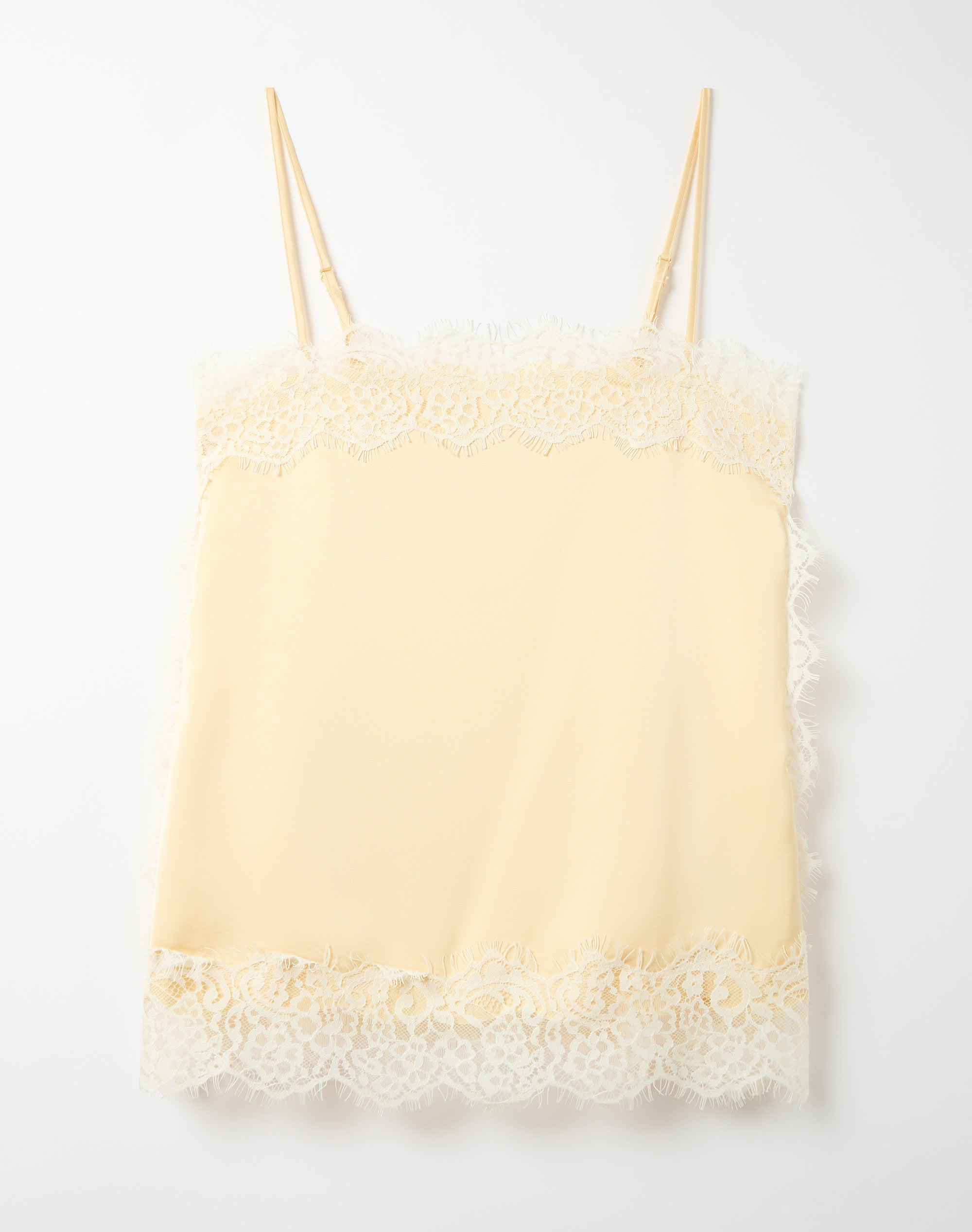 Lace Trim Satin Square Neck Cami