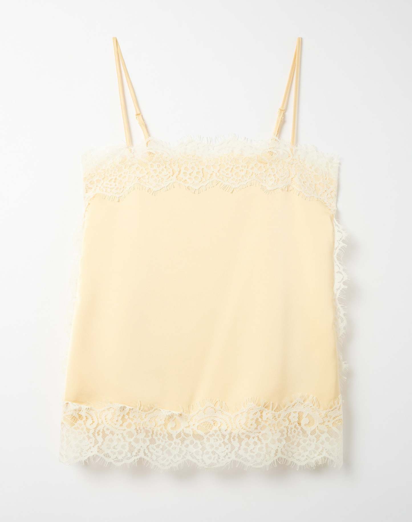 Lace Trim Satin Square Neck Cami