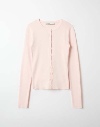 Rib Button Up Knit Cardigan