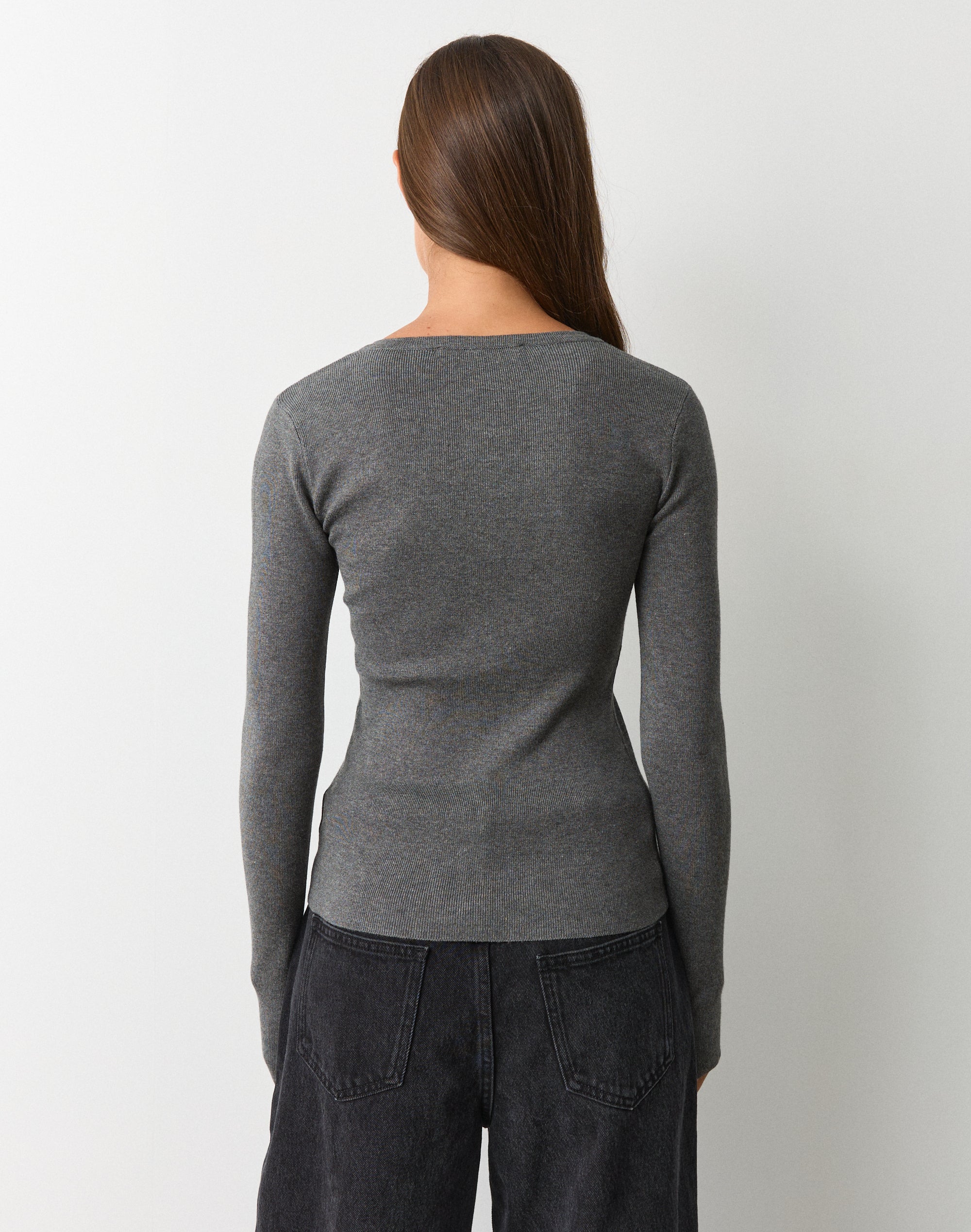 Rib Button Up Knit Cardigan