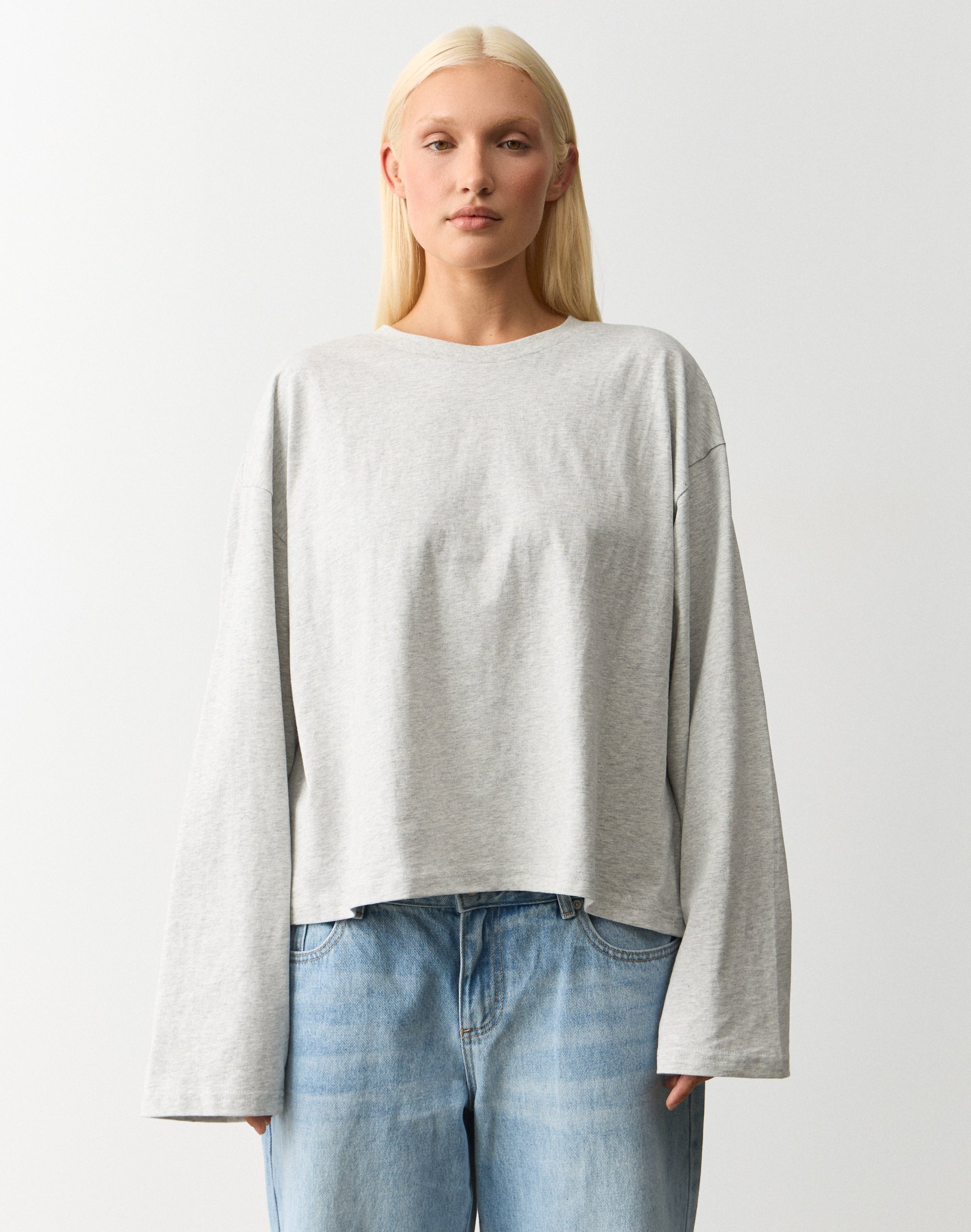 Cotton Boxy Long Sleeve Top