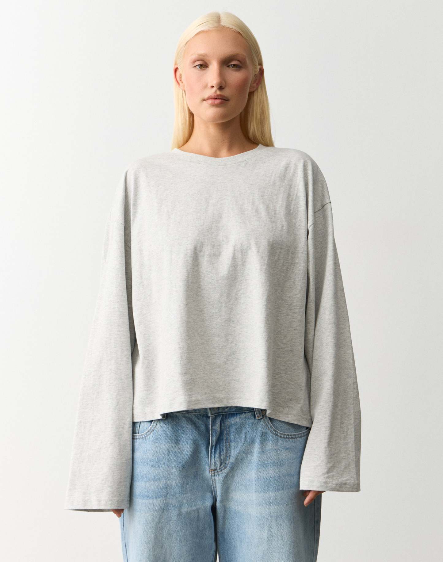 Cotton Boxy Long Sleeve Top