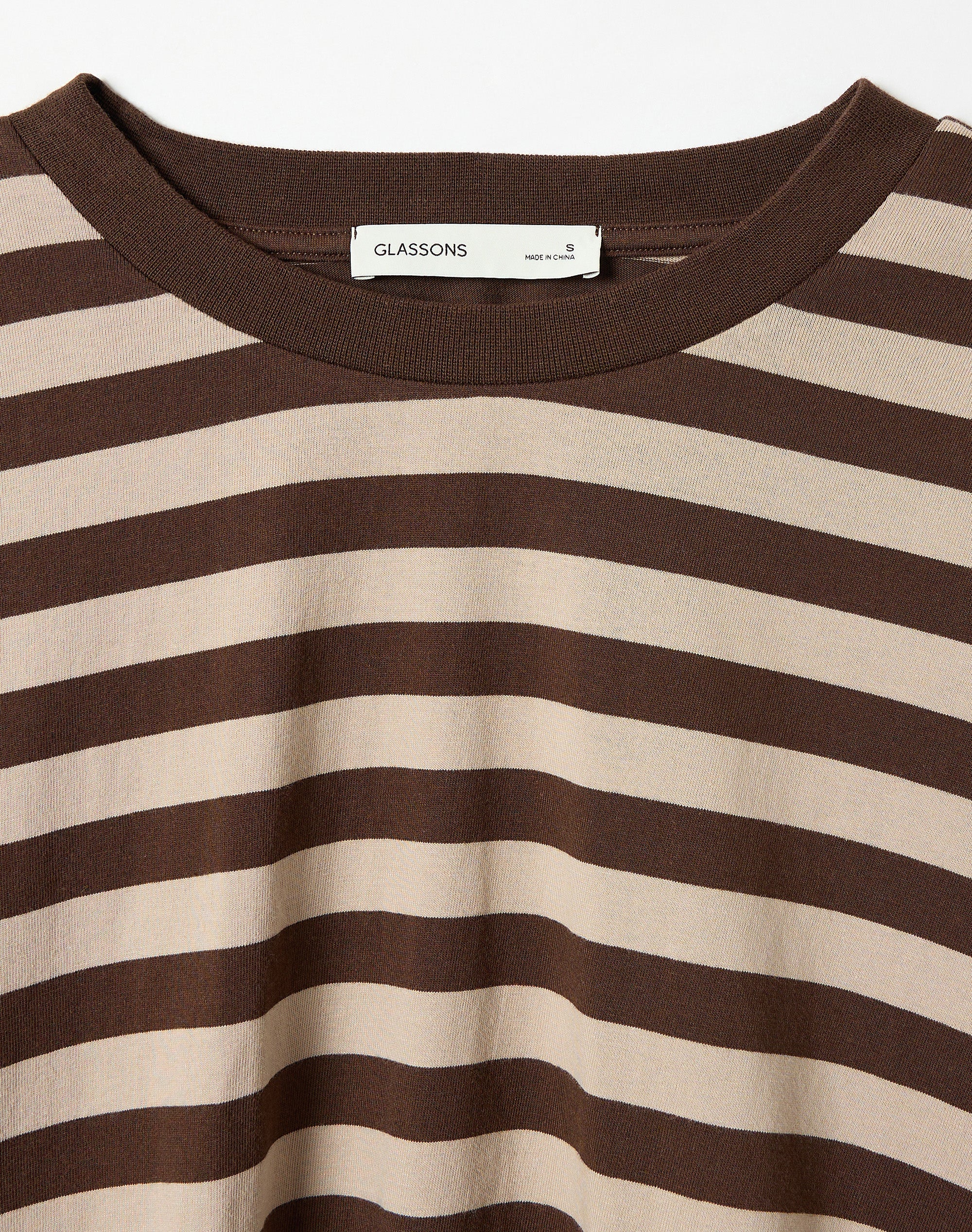 Stripe Cotton Boxy Long Sleeve Top