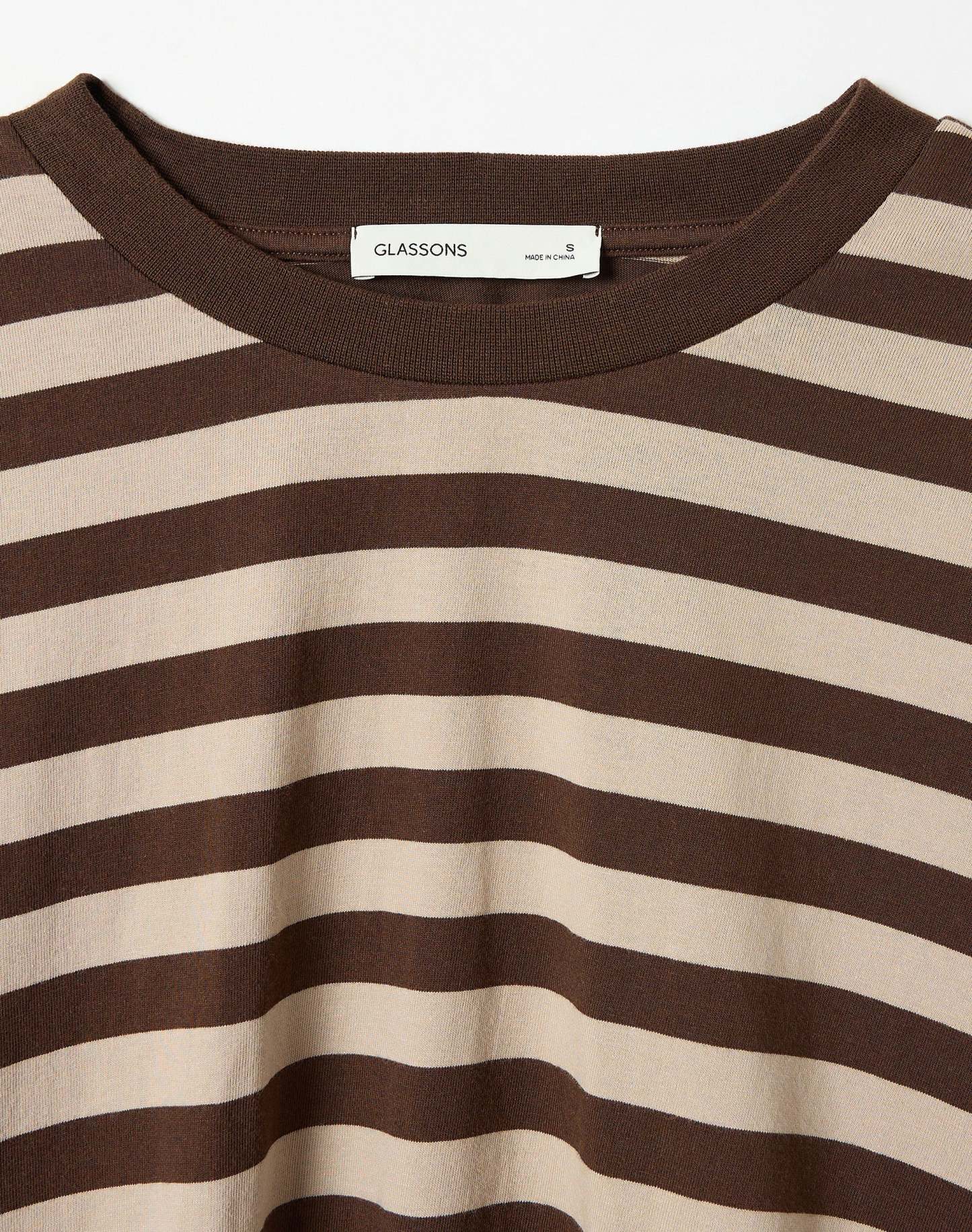 Stripe Cotton Boxy Long Sleeve Top