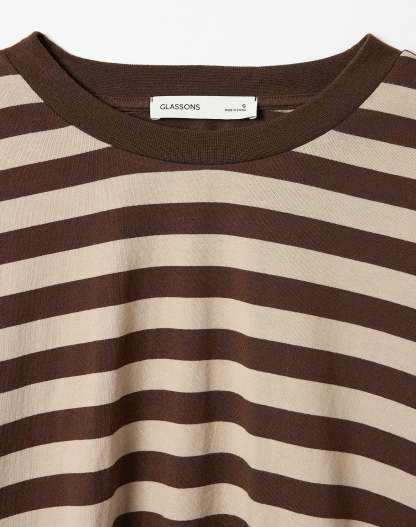 Stripe Cotton Boxy Long Sleeve Top