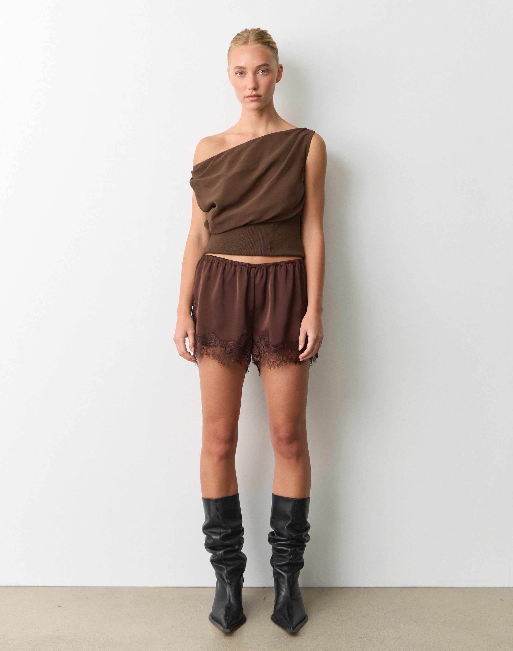 Chiffon Off Shoulder Cinched Top