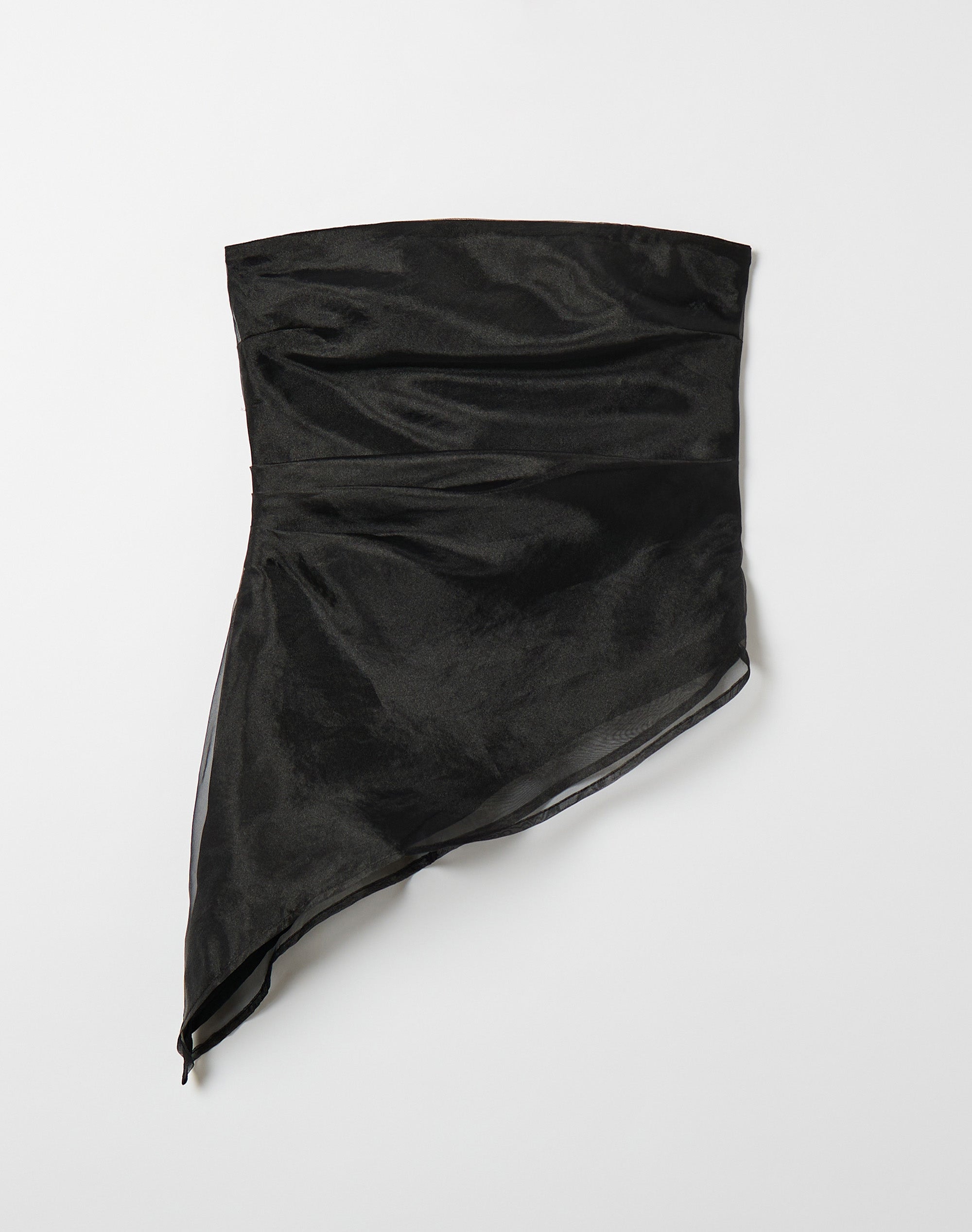 Asymmetrical Organza Strapless Top