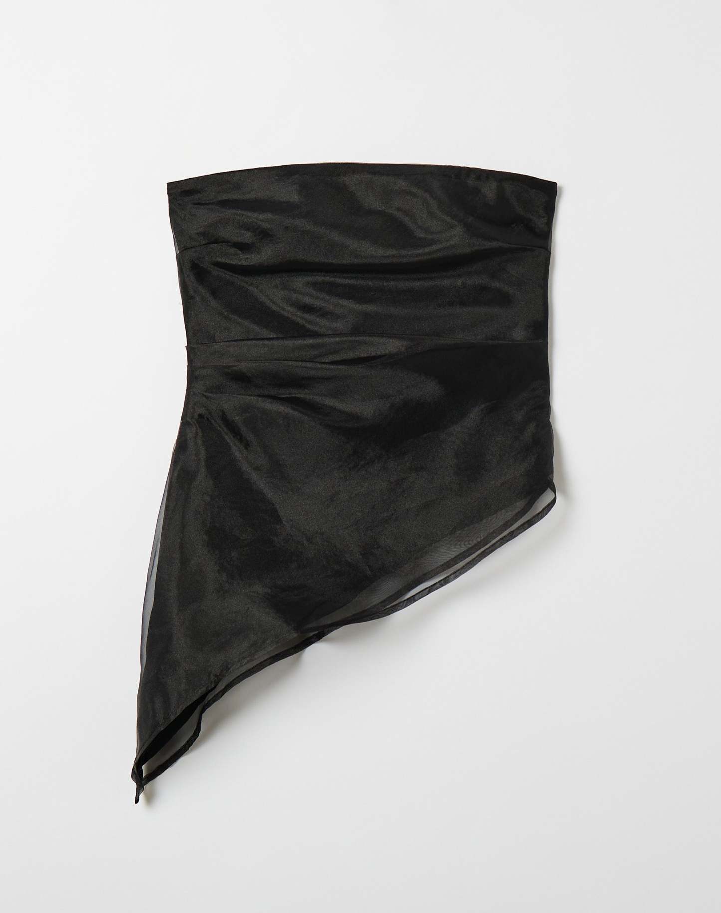 Asymmetrical Organza Strapless Top