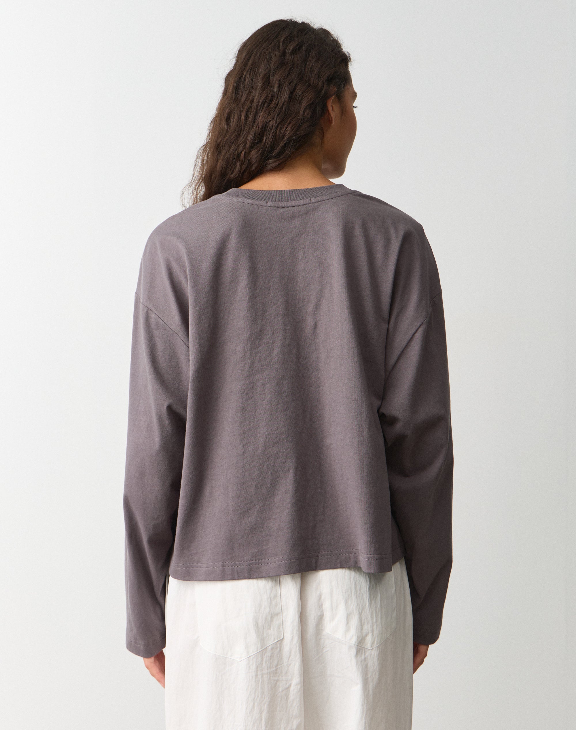 Cotton Boxy Long Sleeve Top
