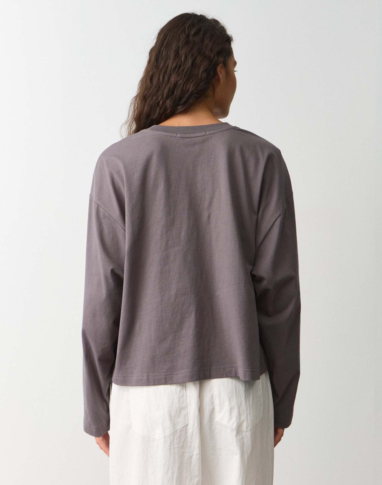 Cotton Boxy Long Sleeve Top