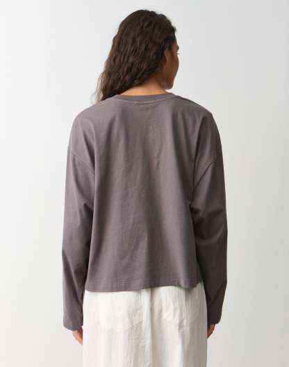 Cotton Boxy Long Sleeve Top