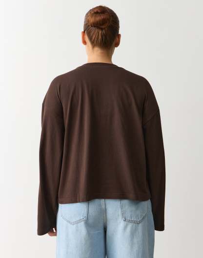 Cotton Boxy Long Sleeve Top