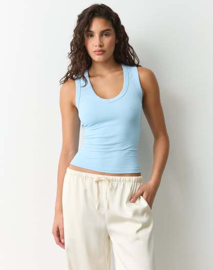 V Neck Cotton Tank Top