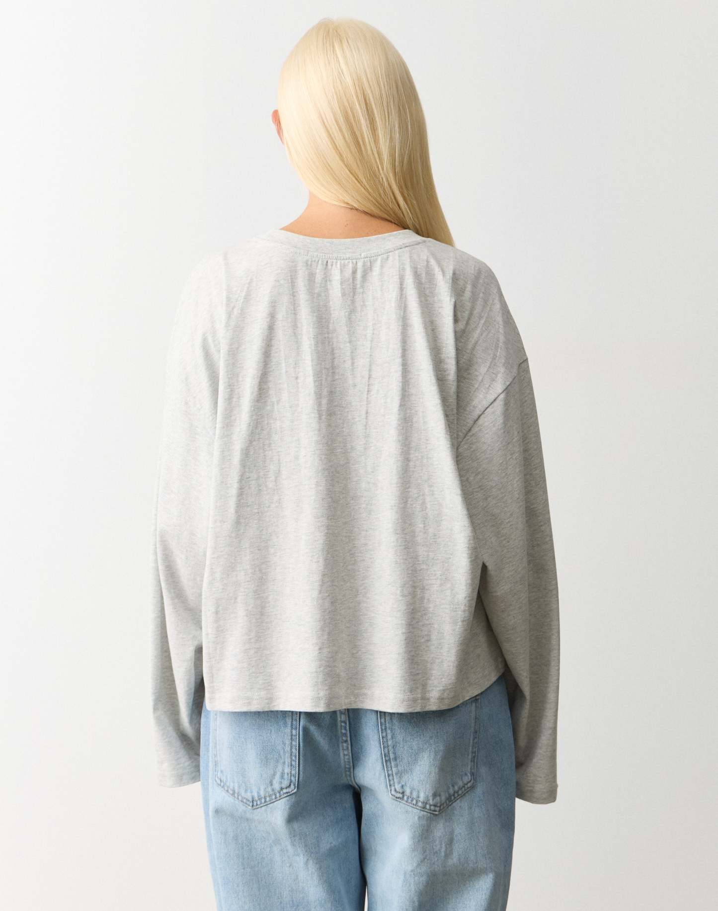 Cotton Boxy Long Sleeve Top