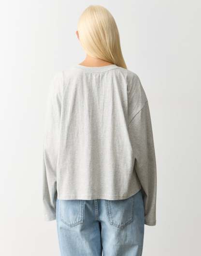 Cotton Boxy Long Sleeve Top