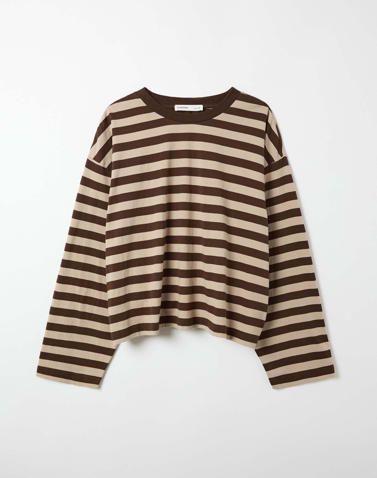 Stripe Cotton Boxy Long Sleeve Top