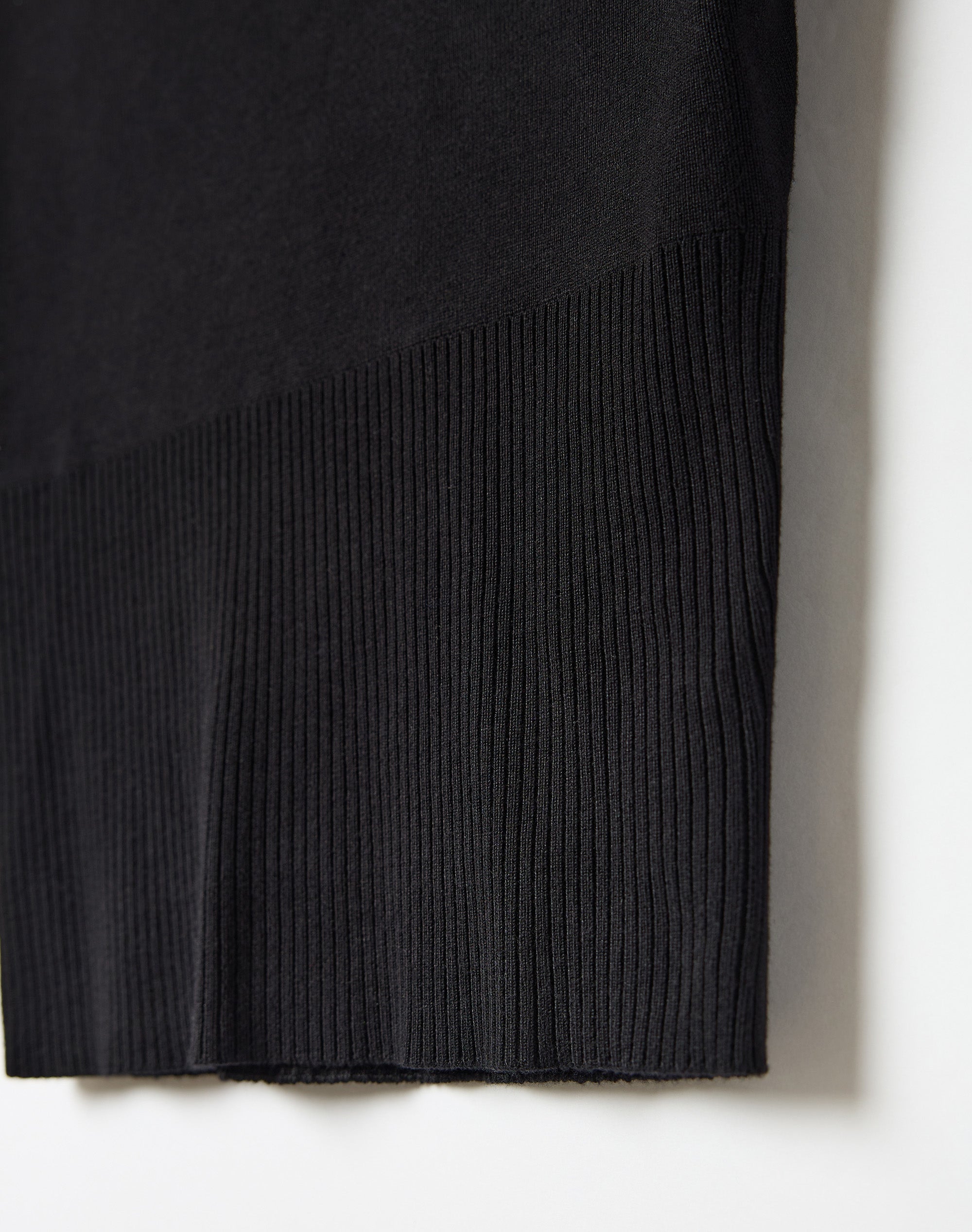 Knit Rib Waist Polo Top