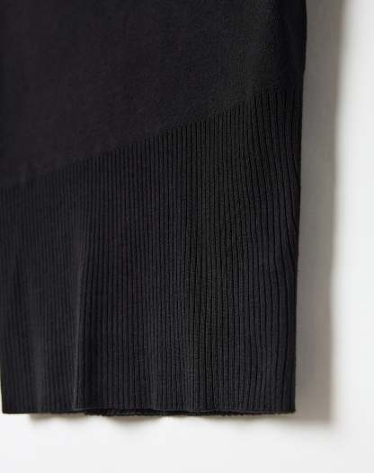 Knit Rib Waist Polo Top