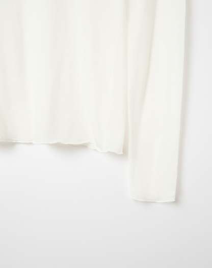 Sheer Boat Neck Long Sleeve Top