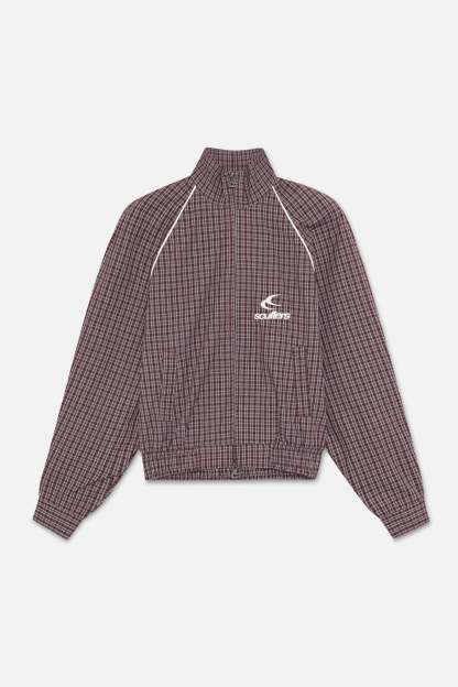 Chamise Checkered Burgundy Zipper