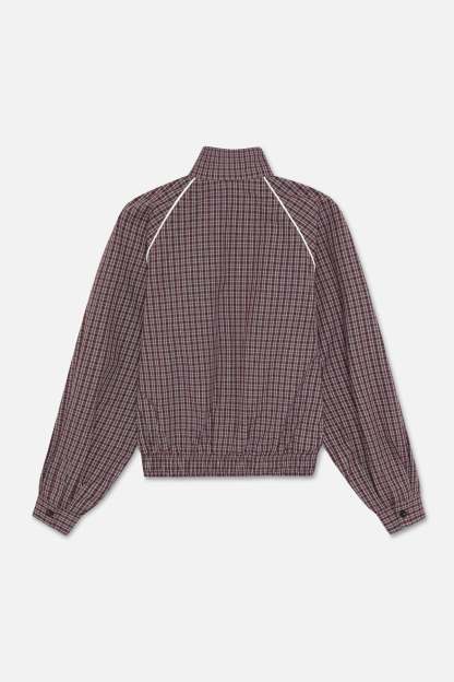 Chamise Checkered Burgundy Zipper