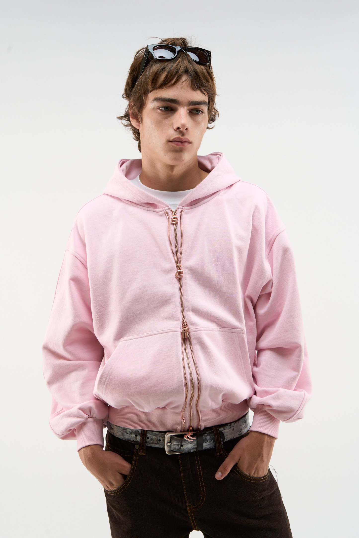 Steel Light Pink Zipper