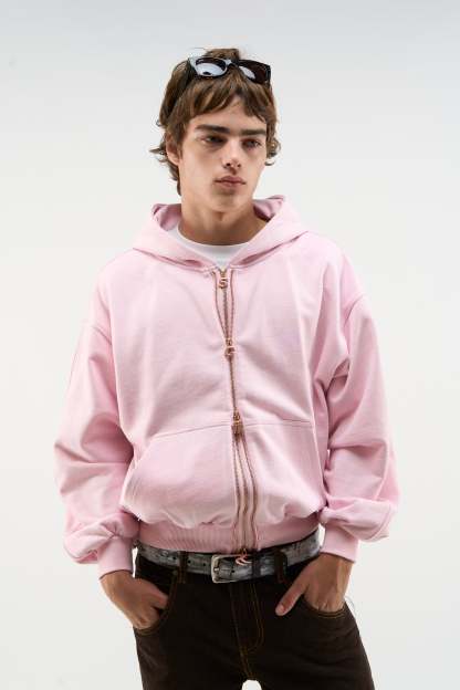 Steel Light Pink Zipper