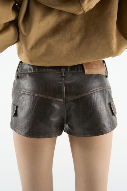 Meriem Brown Mini Shorts