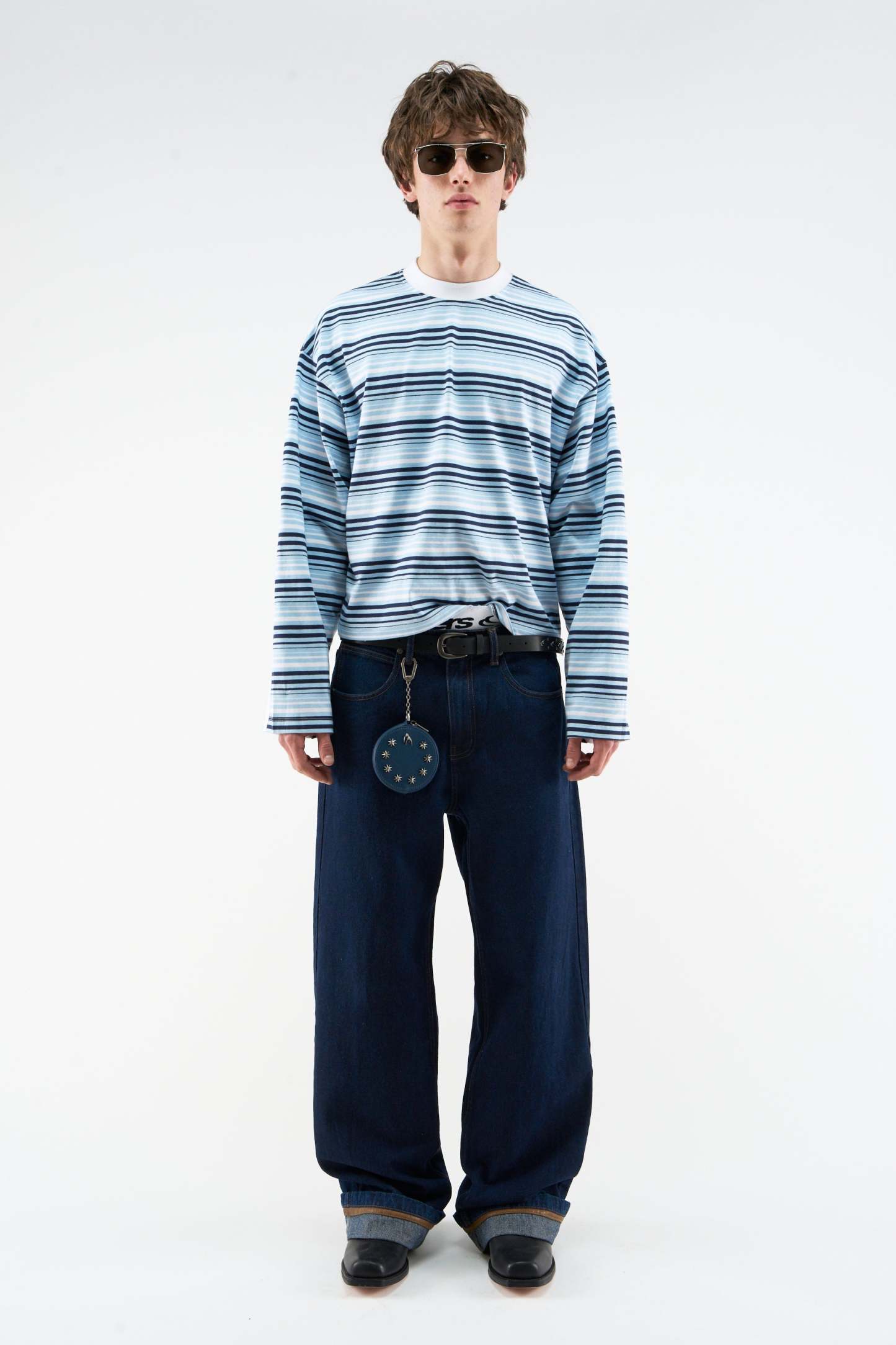 Sport Tech Navy Striped Longsleeve