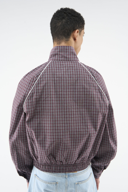 Chamise Checkered Burgundy Zipper