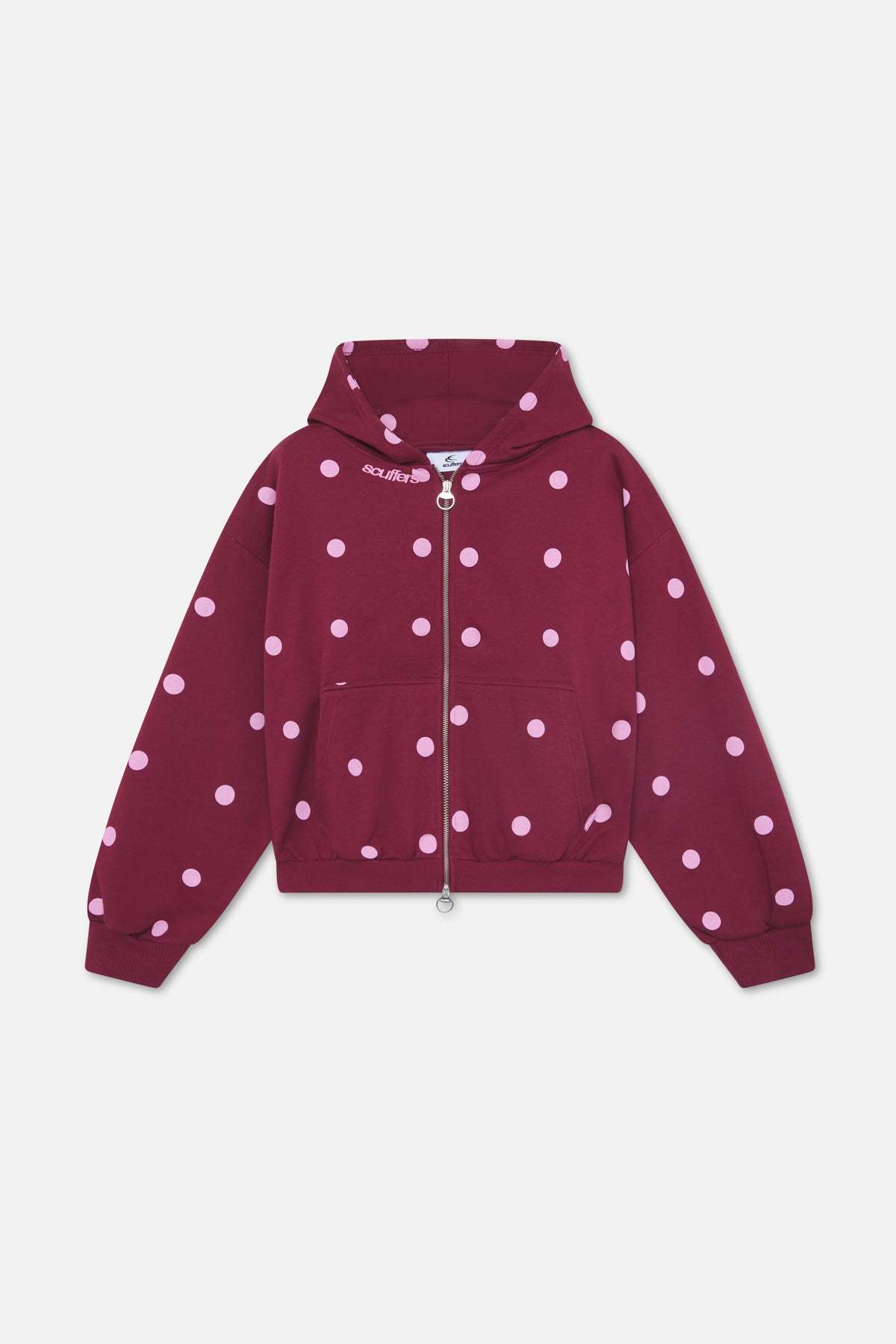 Dots Burgundy Zipper