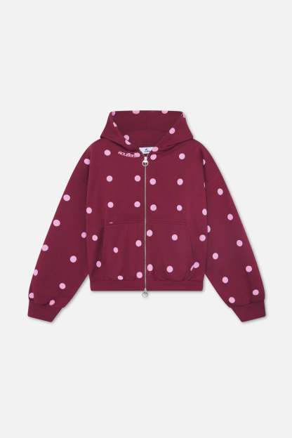 Dots Burgundy Zipper